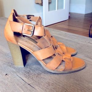 Report gladiator style block heels